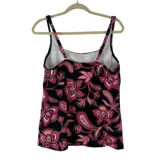 Lands End Womens‎ Swim Tankini Top 12L Nautical Vacation Resort Paisley Floral - Picture 3 of 5